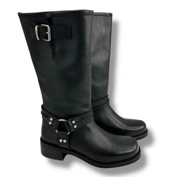 Steve Madden Black Leather Moto Boots - Picture 2 of 11